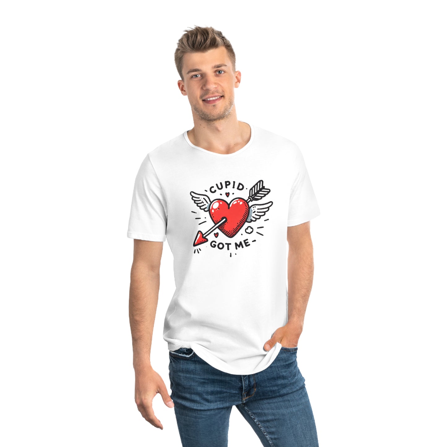Cupid Got Me - Men's Jersey Curved Hem Tee