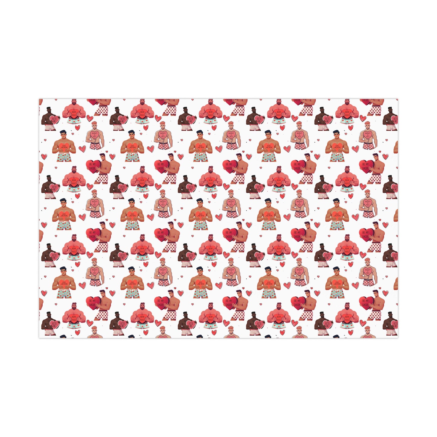Hunky Burning Love -  LGBT Valentine's Day Wrapping Paper
