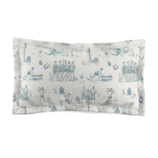Provincetown Toile - Vintage Design - Microfiber Pillow Sham (Cover Only)