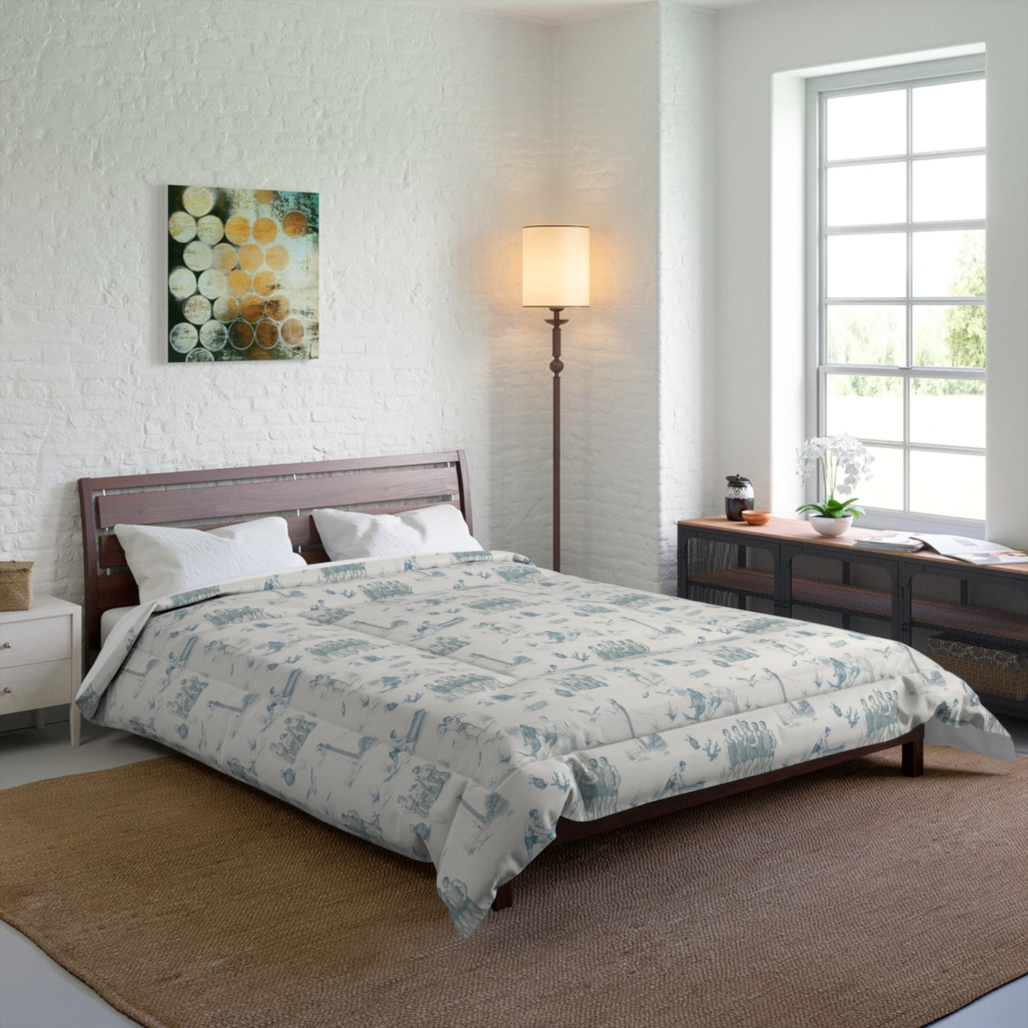 Provincetown- French Toile Design - Comforter in Three Sizes