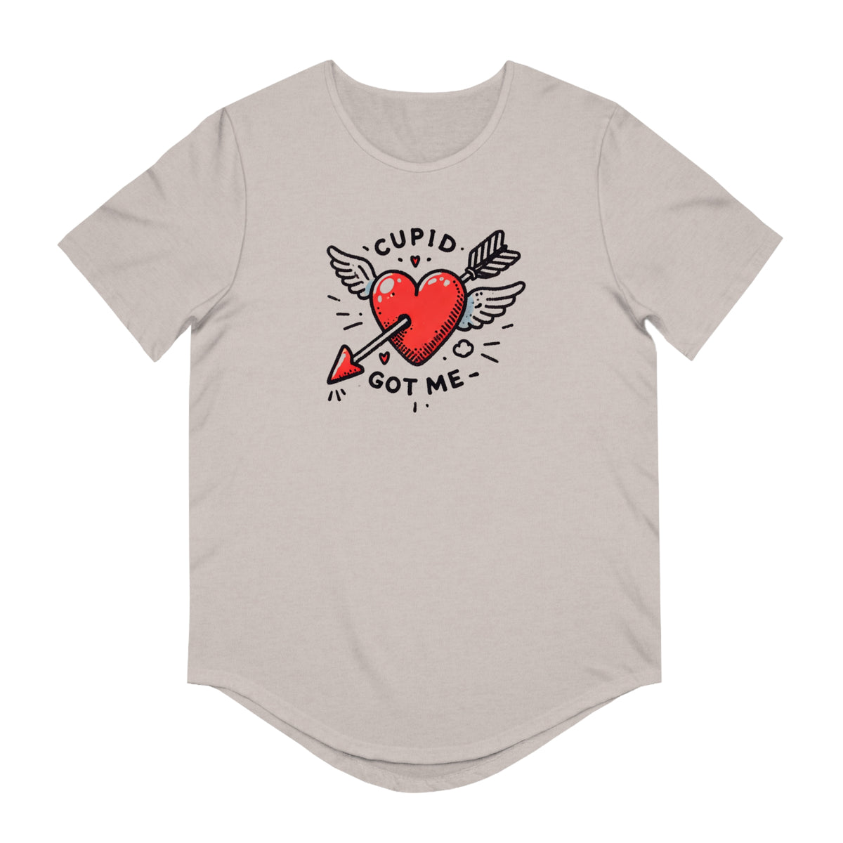 Cupid Got Me - Men's Jersey Curved Hem Tee