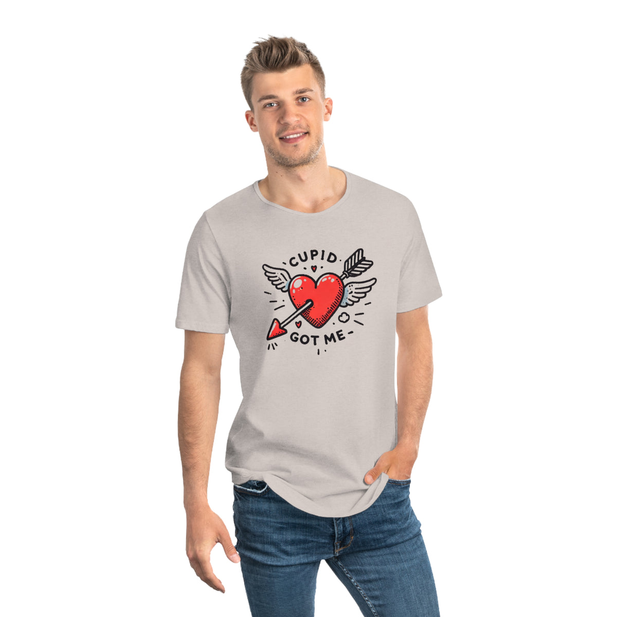 Cupid Got Me - Men's Jersey Curved Hem Tee