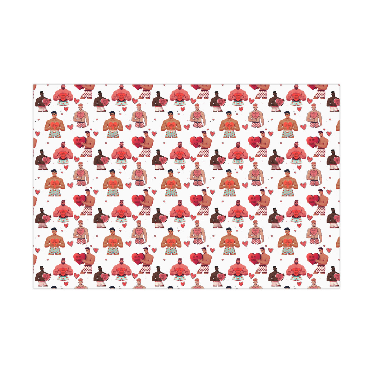 Hunky Burning Love -  LGBT Valentine's Day Wrapping Paper