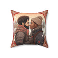 Snowflake Kisses Velvet Throw Pillow