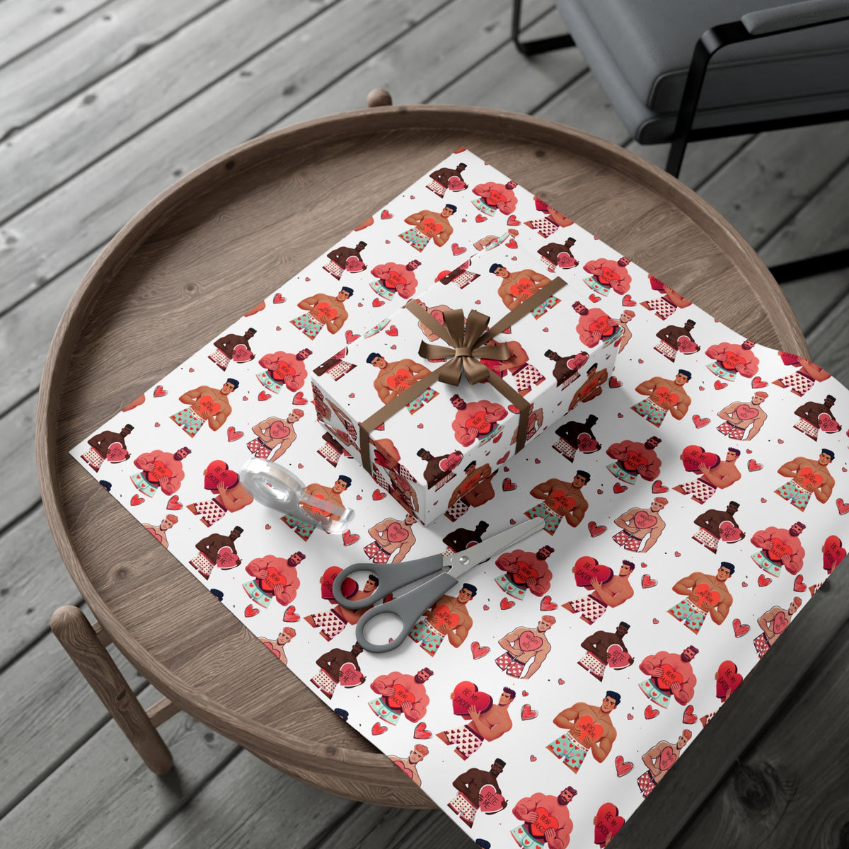 Hunky Burning Love -  LGBT Valentine's Day Wrapping Paper