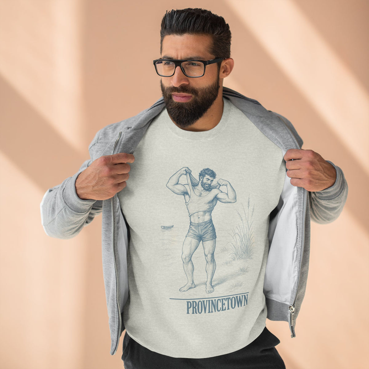 Provincetown Beach Bum - Vintage Fitness Crewneck Sweatshirt