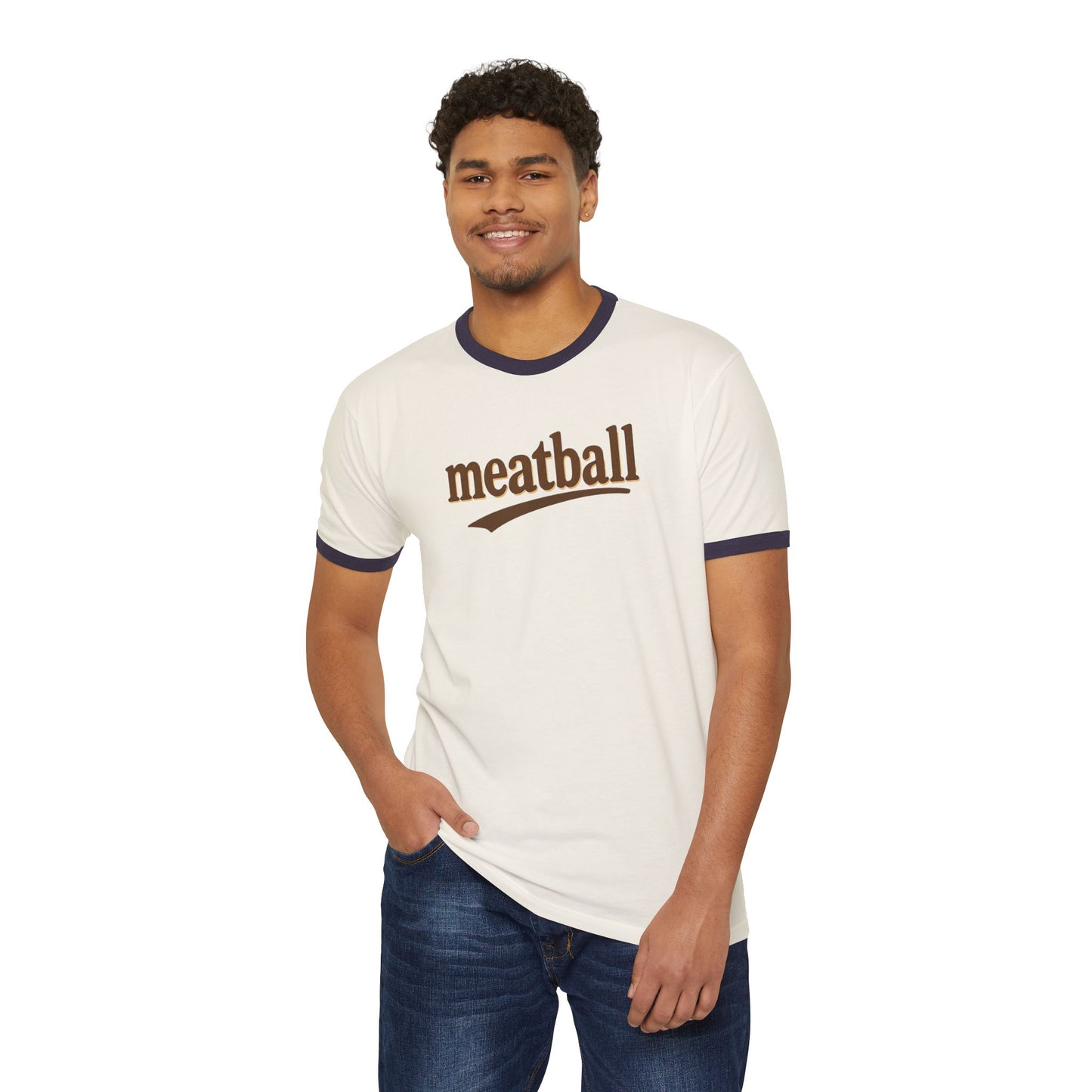 Vintage Meatball Unisex Ringer T-Shirt
