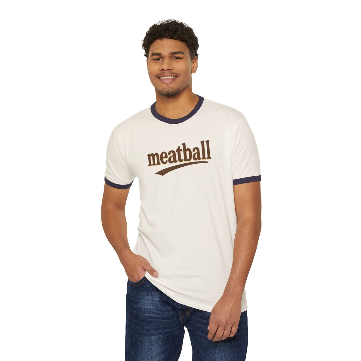 Vintage Meatball Unisex Ringer T-Shirt