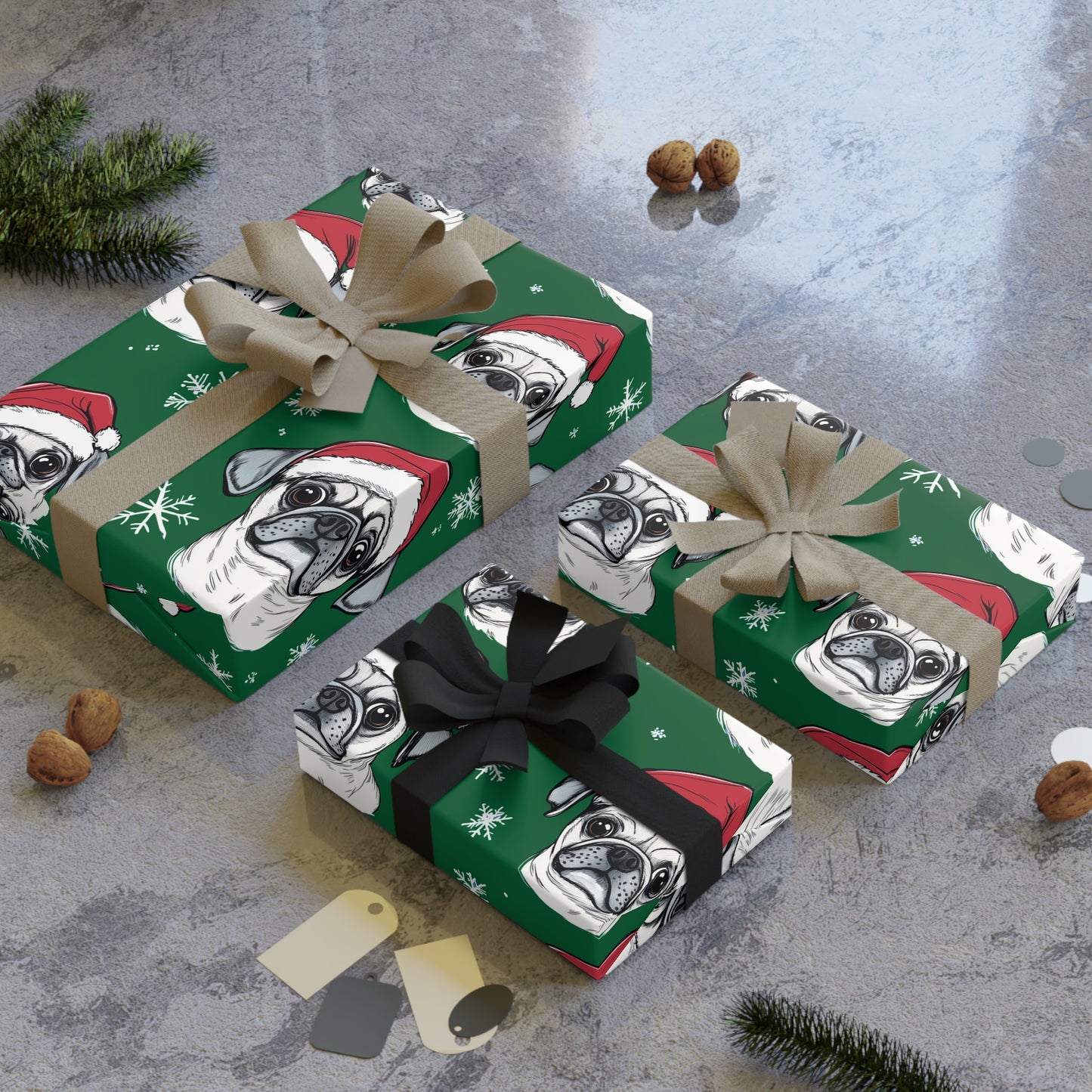 Puggy Christmas Wrapping Paper