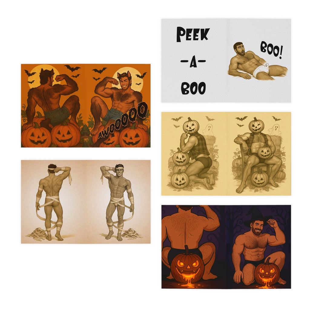 Halloween Hunks - Pin Up Cards (5-Pack)
