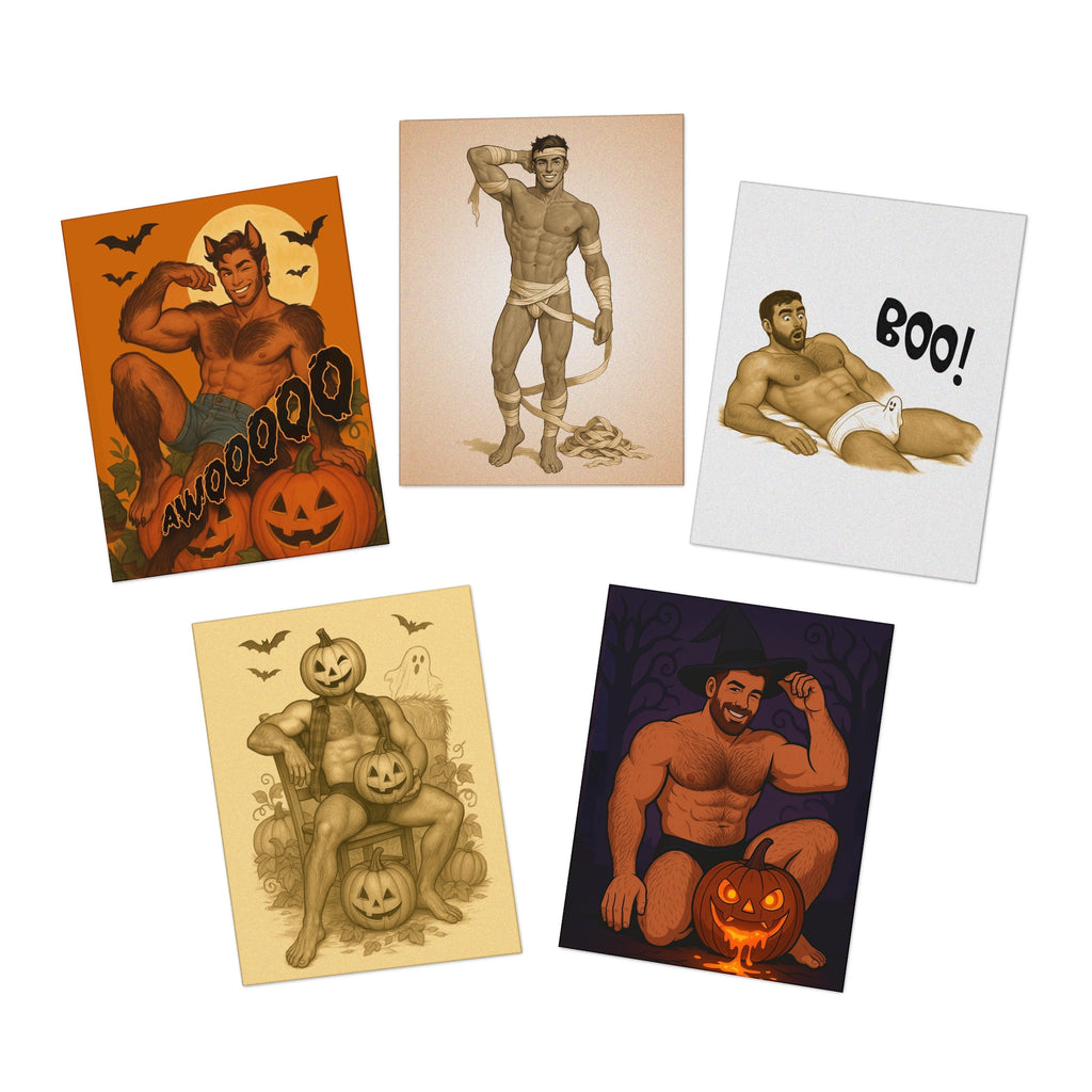 Halloween Hunks - Pin Up Cards (5-Pack)