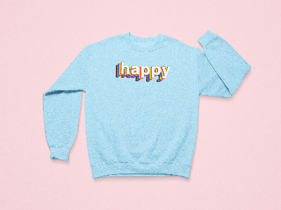 Get HAPPY! Garment Dyed Crewneck Sweatshirt