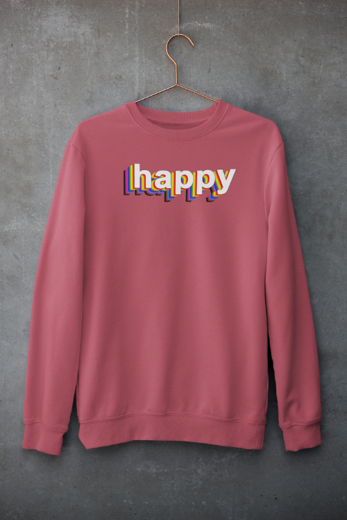 Get HAPPY! Garment Dyed Crewneck Sweatshirt