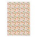 Christmas wrapping paper with red-haired men and green christmas trees. Primary color is a white.