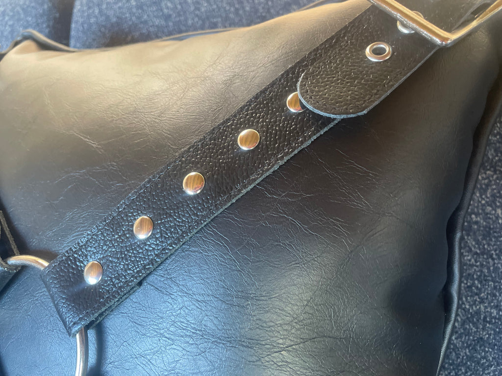 Black Leather Harness Pillow