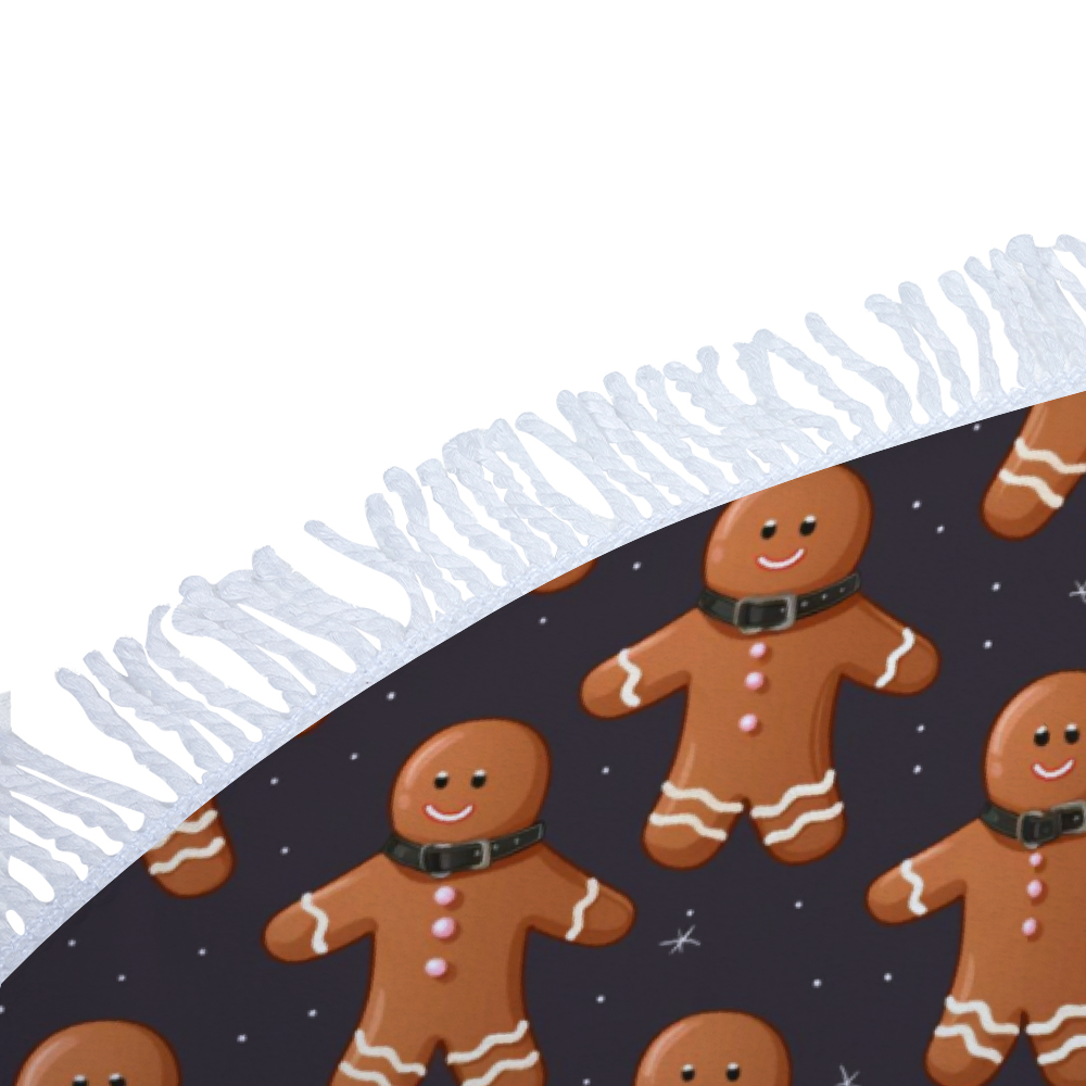 Ginger-Bread Fringed Christmas Tree Skirt